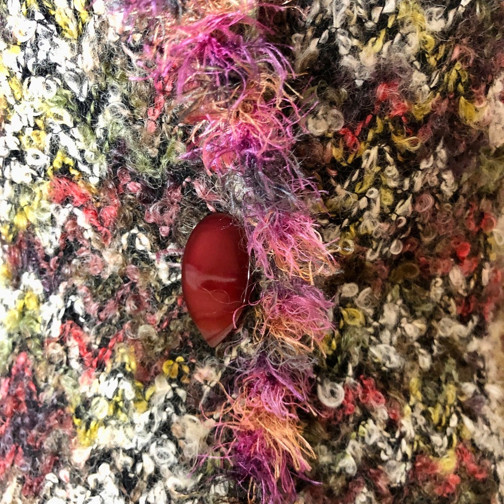 Joseph Ribkoff Jacket Women's 6 Colorful Funky Fuzzy Vintage 90s Statement Piece - Picture 9 of 11